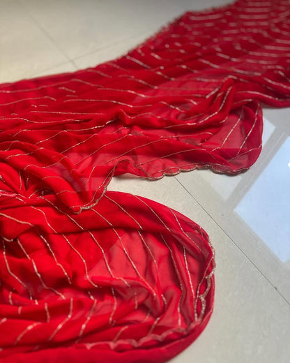 Naveli Red Saree