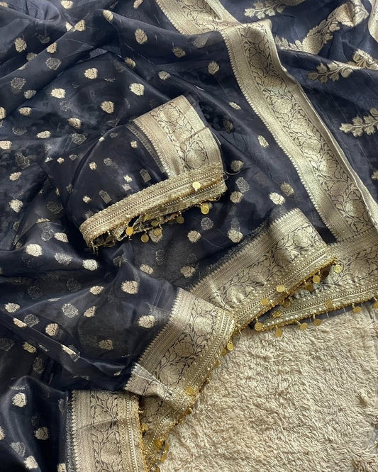 Maharani Black Banarasi Saree