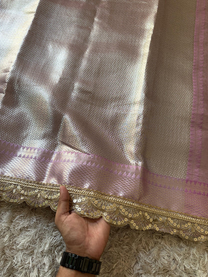 Dil Lavender Banarasi Silk Saree