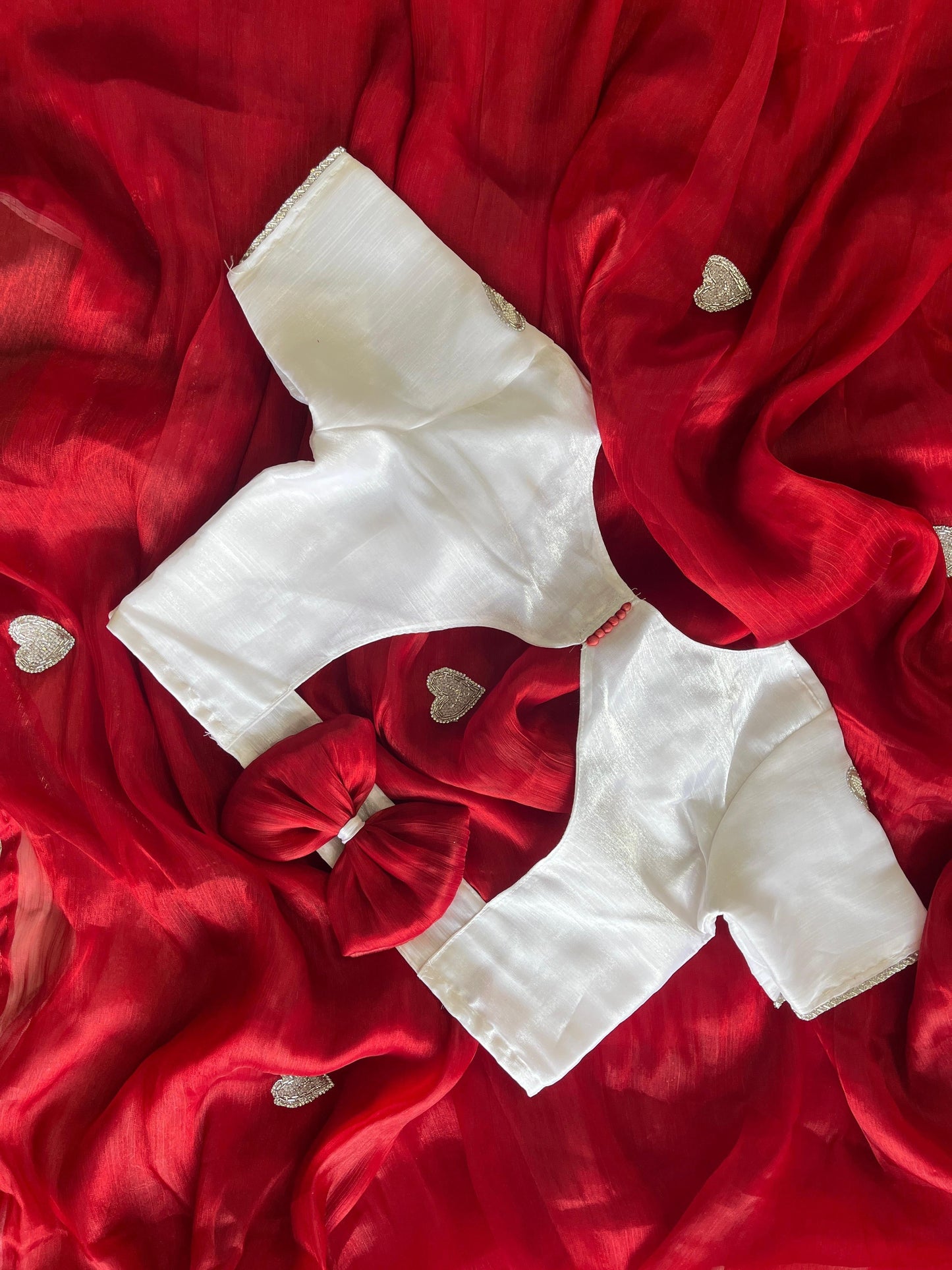 Valentine Red Tissue Saree