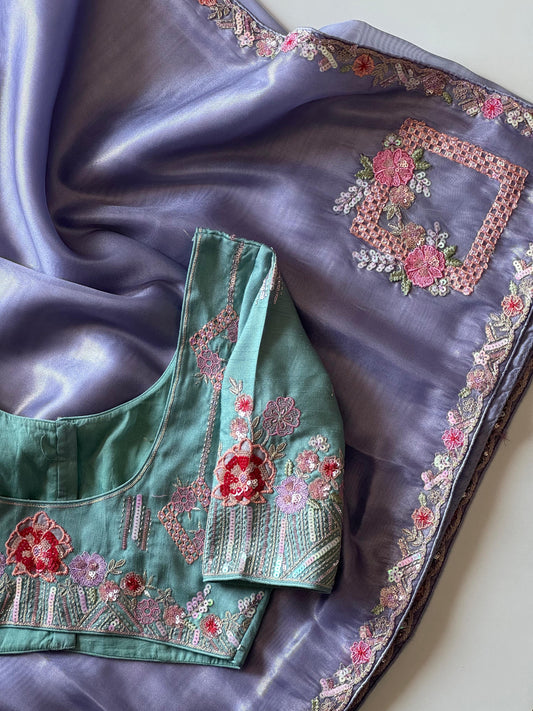 Pankhuri Ivory Embellished Saree