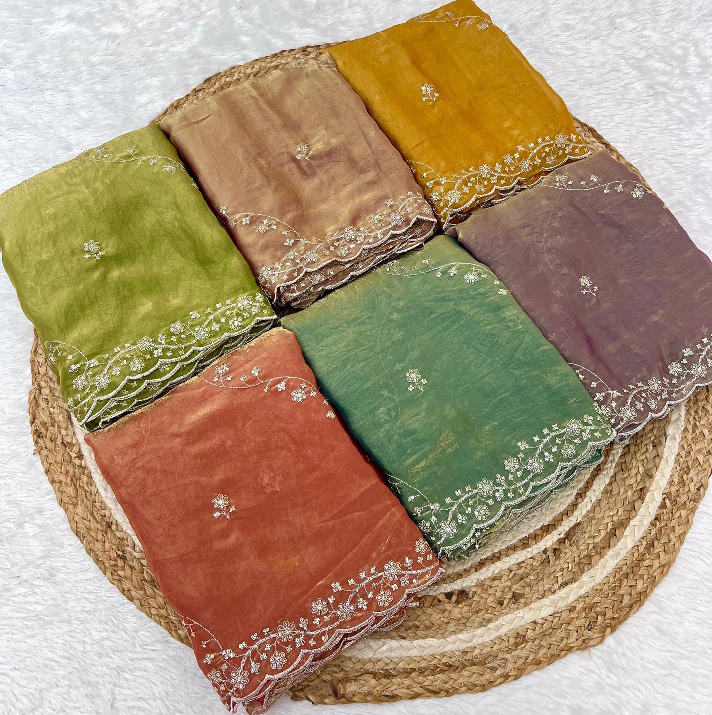 Manjari Tissue Silk Mustard Saree