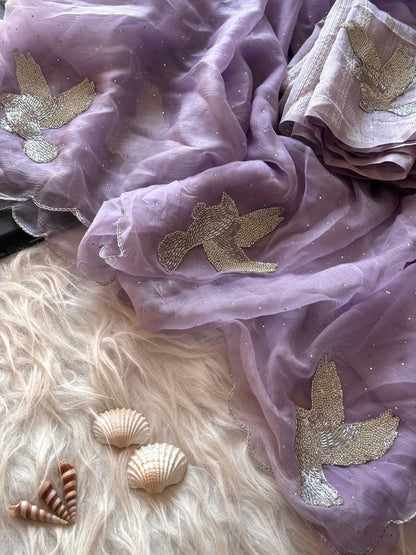Panchi Safed Saree