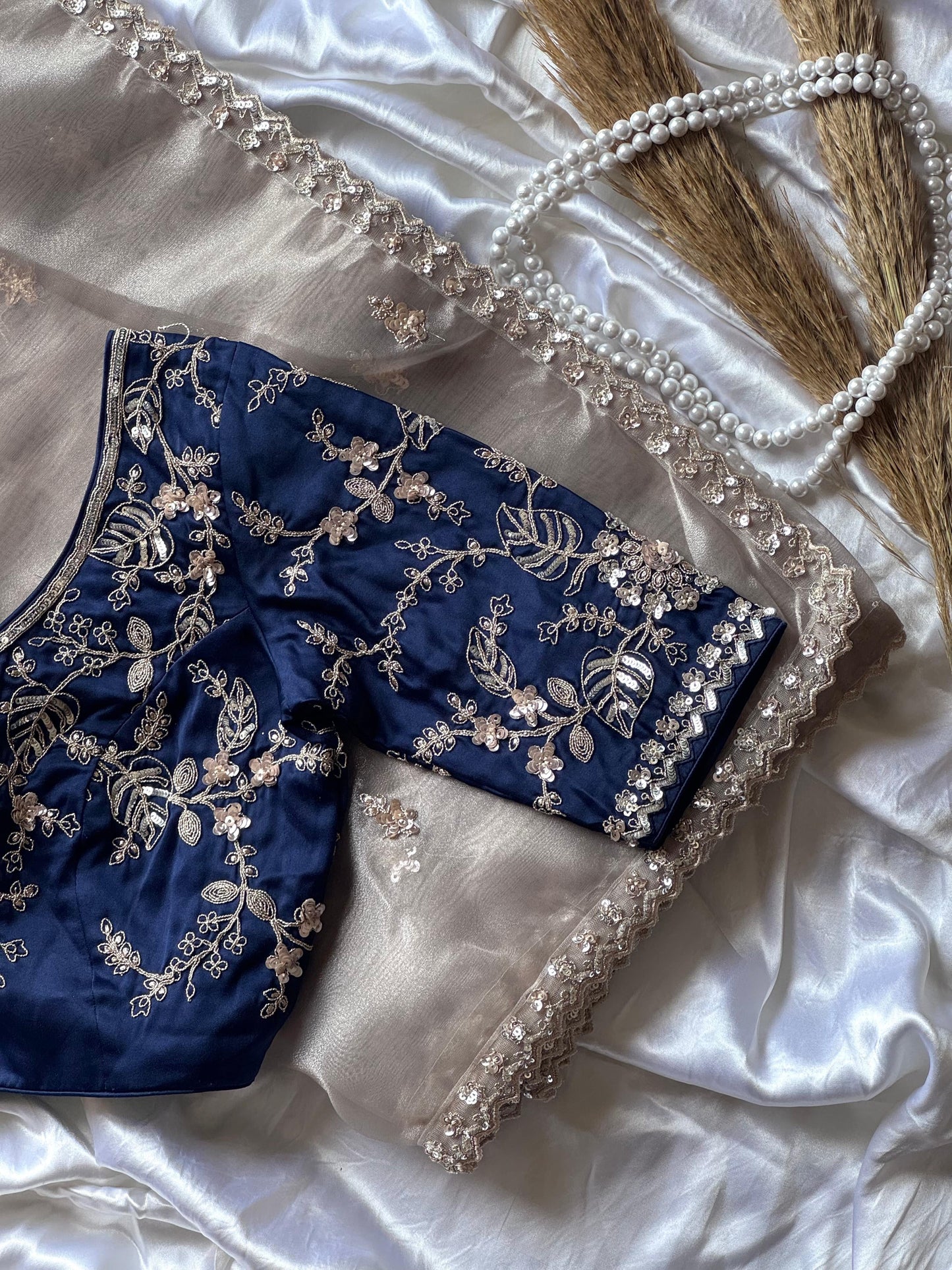 Moon Flower Embellished Saree
