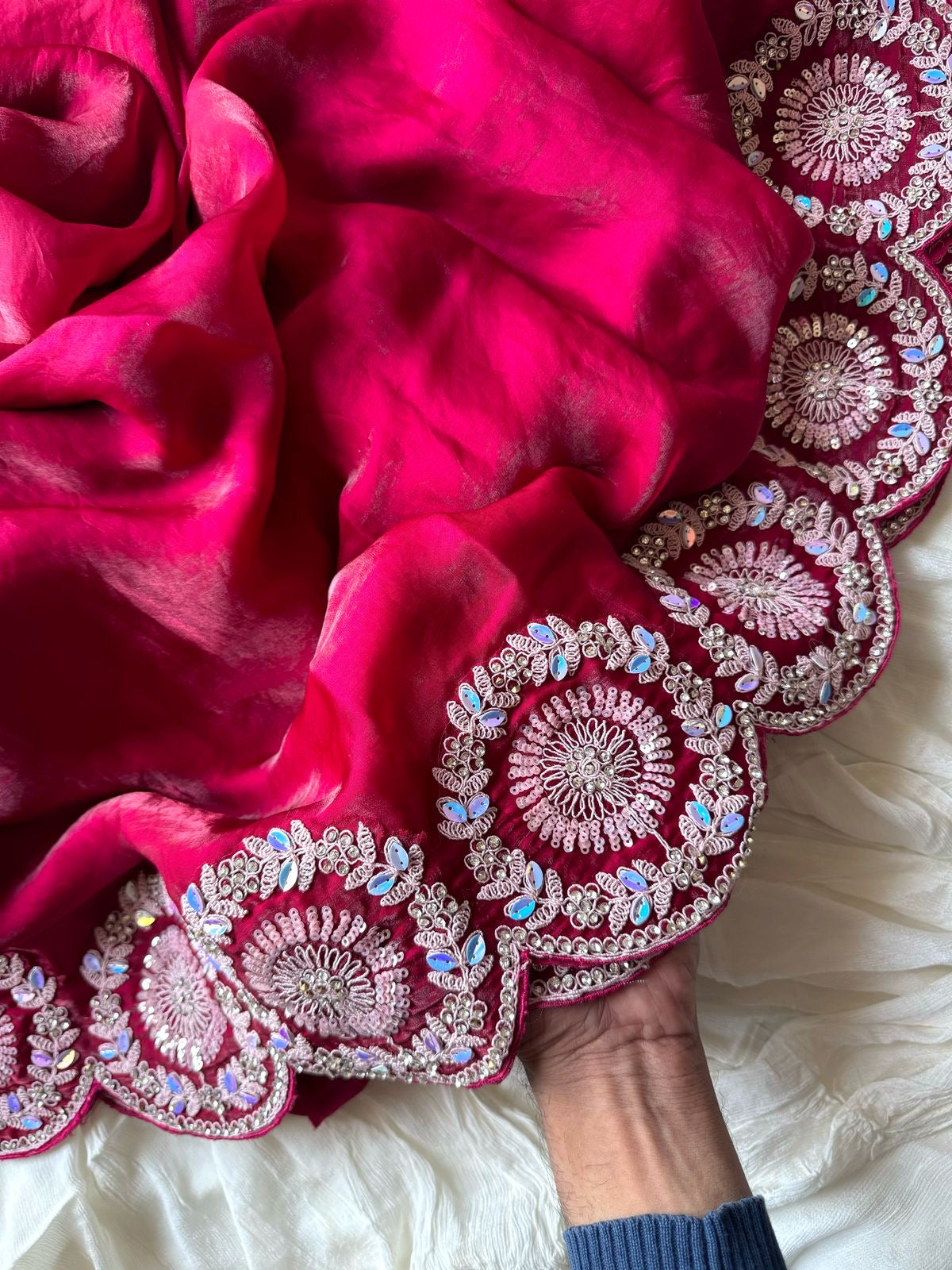 Panchi Safed Saree