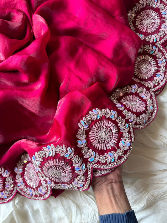 Panchi Safed Saree