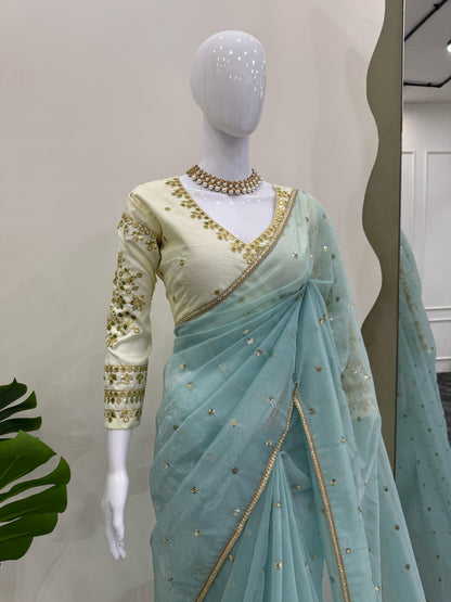 Sequinned Asmaani Saree