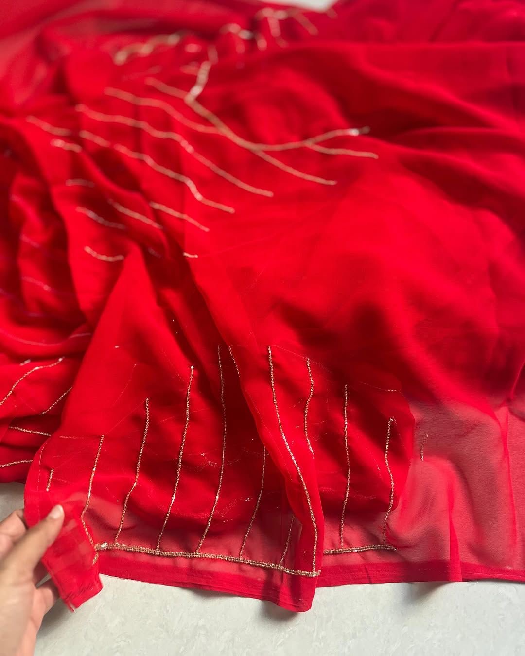 Naveli Red Saree