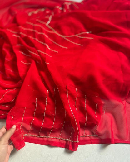 Naveli Red Saree