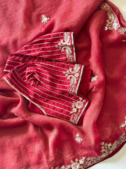 Naveli Red  Saree