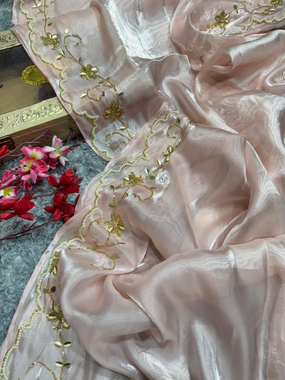 Aurelia Pink Embellished Saree