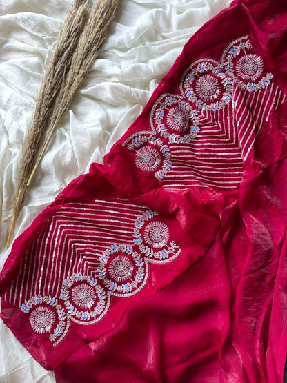 Panchi Safed Saree