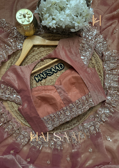 Mastani - Soft tissue saree (Rose Gold)