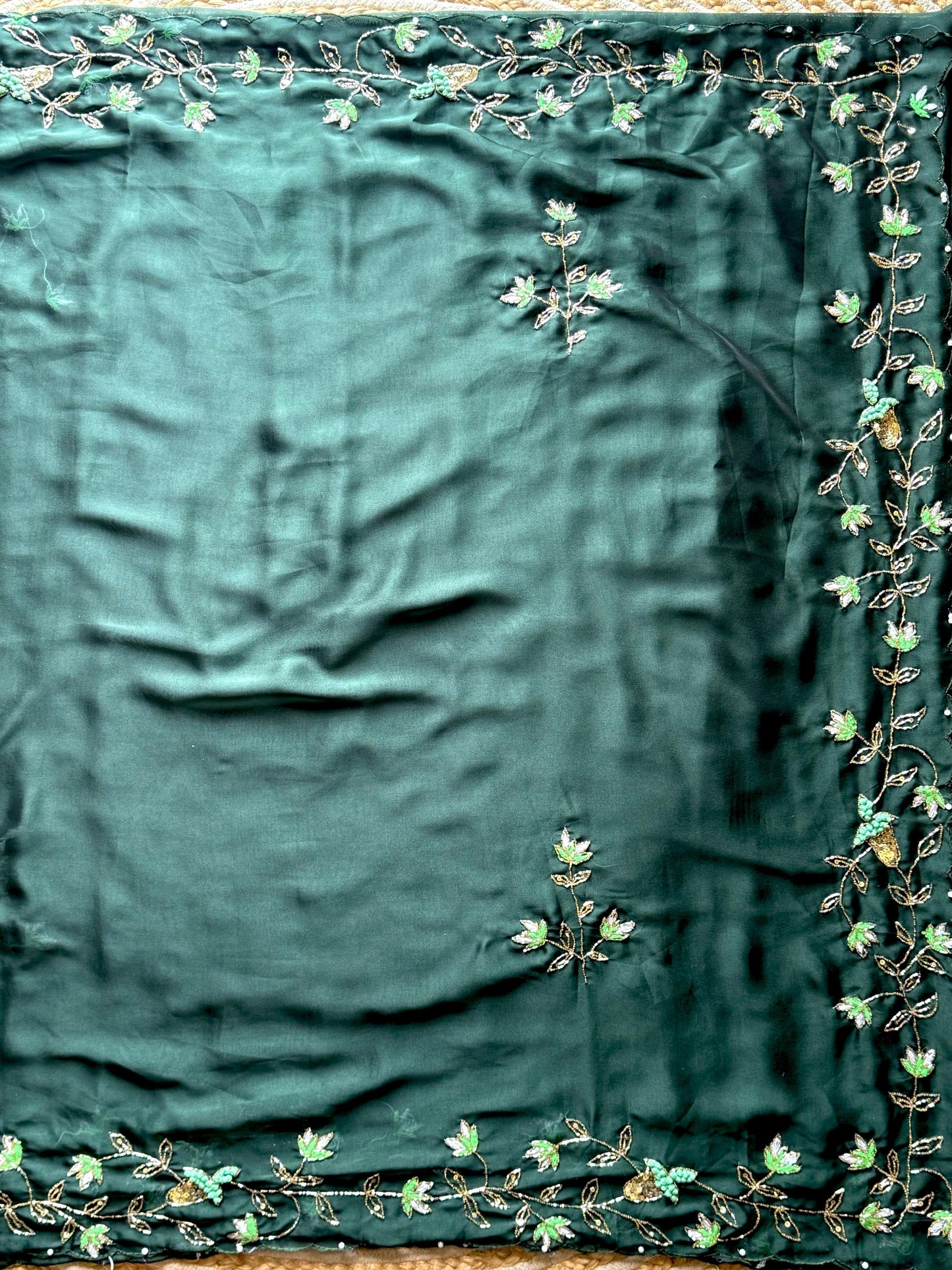 Precious Vintage Green Saree
