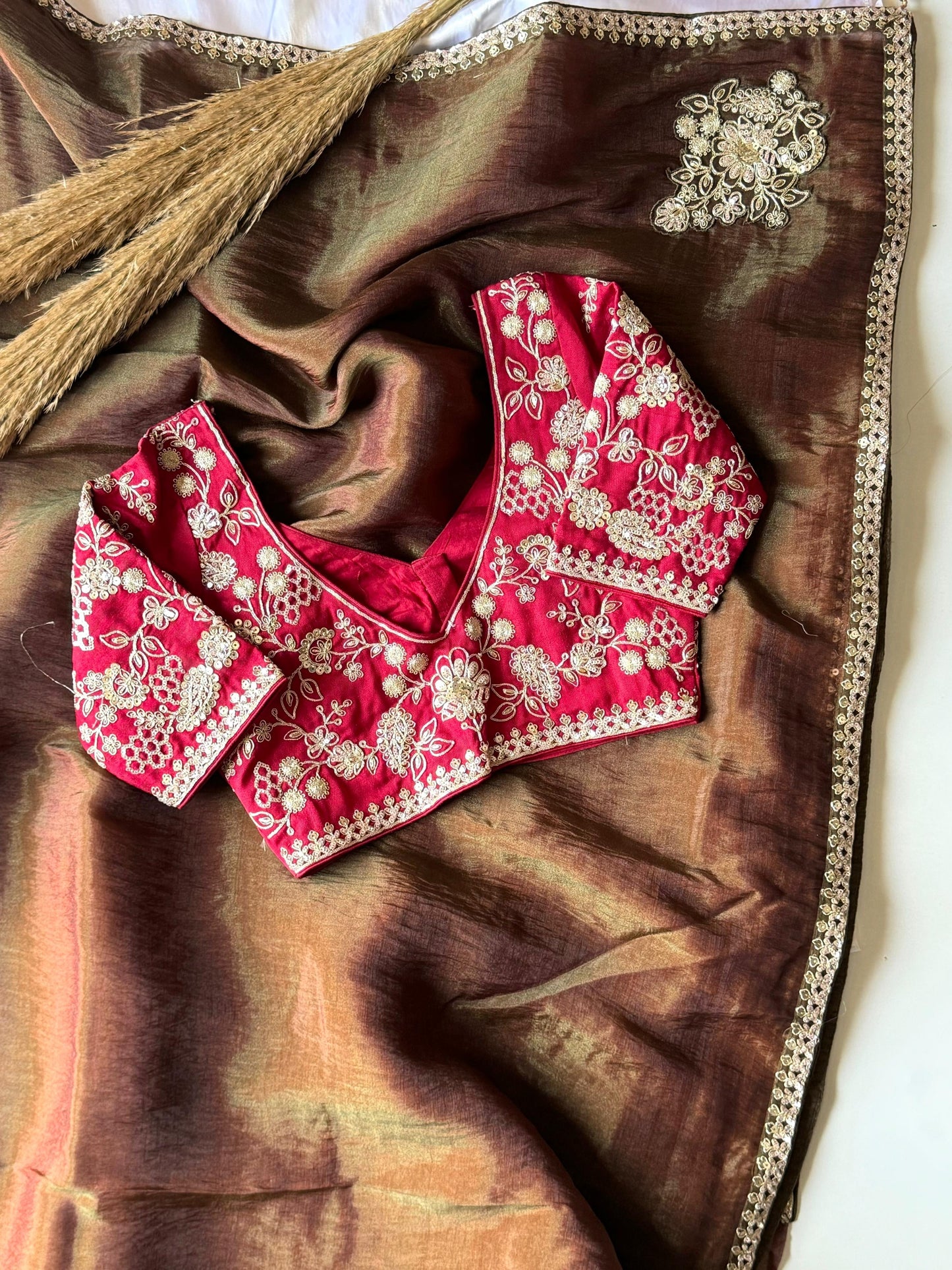 Cosmuc Copper Saree