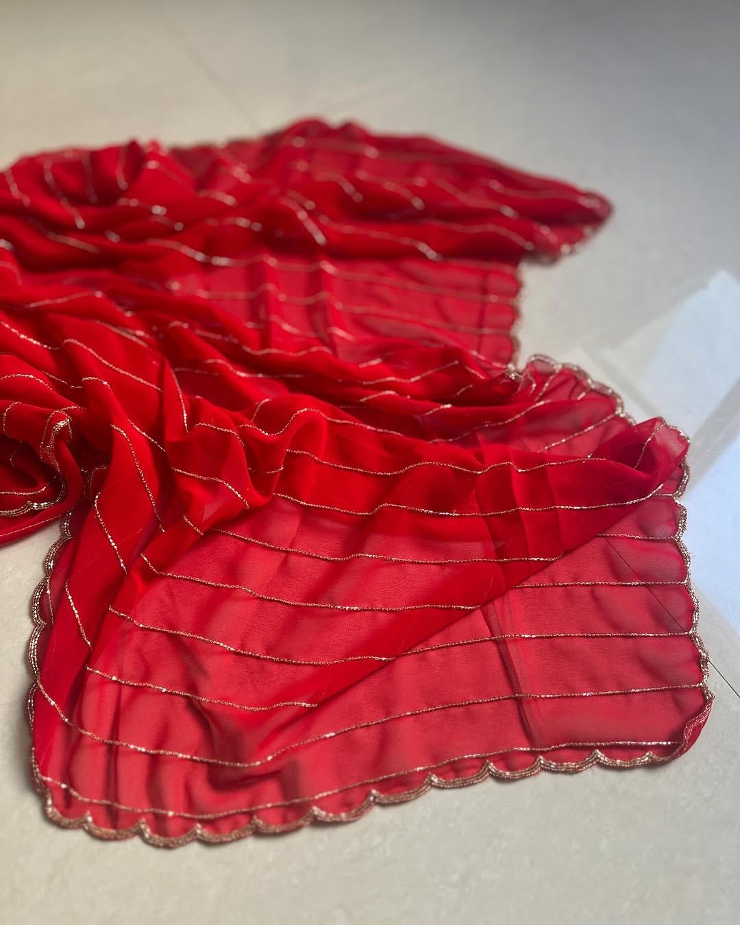 Naveli Red Saree