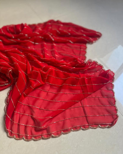 Naveli Red Saree