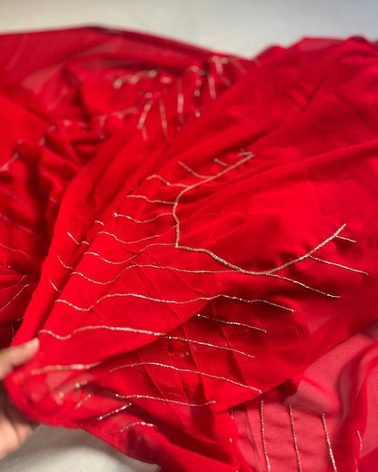 Naveli Red Saree