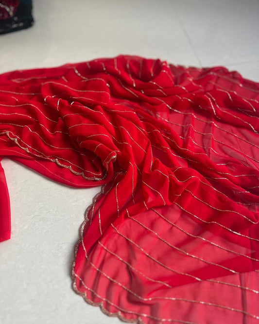 Naveli Red Saree