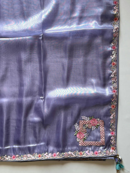 Pankhuri Ivory Embellished Saree