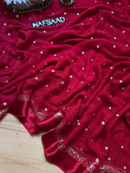 Mira- pure viscose saree (Red)