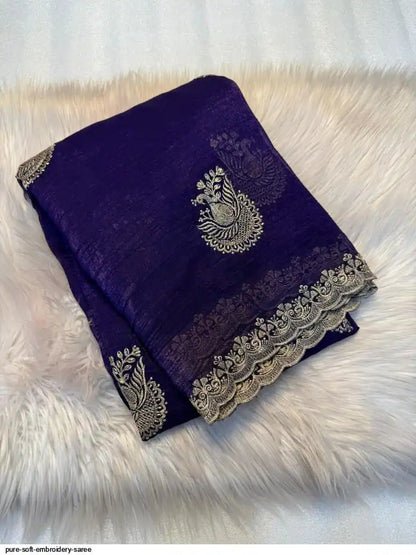 PURE SOFT EMBROIDERY SAREE