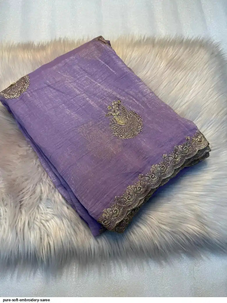 PURE SOFT EMBROIDERY SAREE