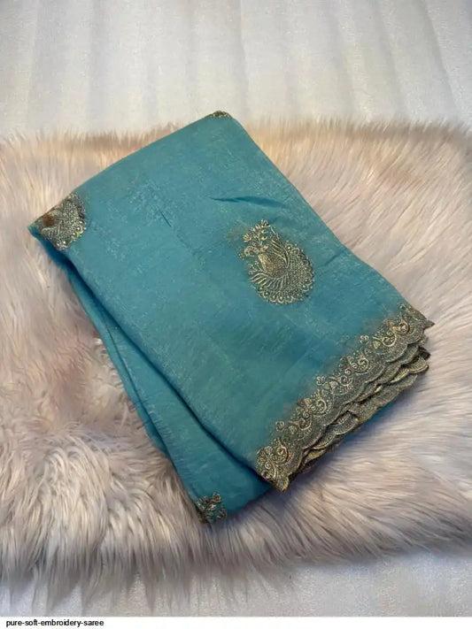 PURE SOFT EMBROIDERY SAREE