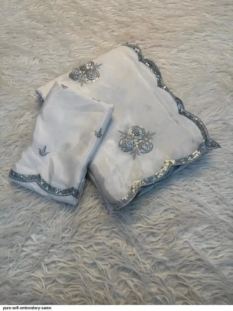 PURE SOFT EMBROIDERY SAREE