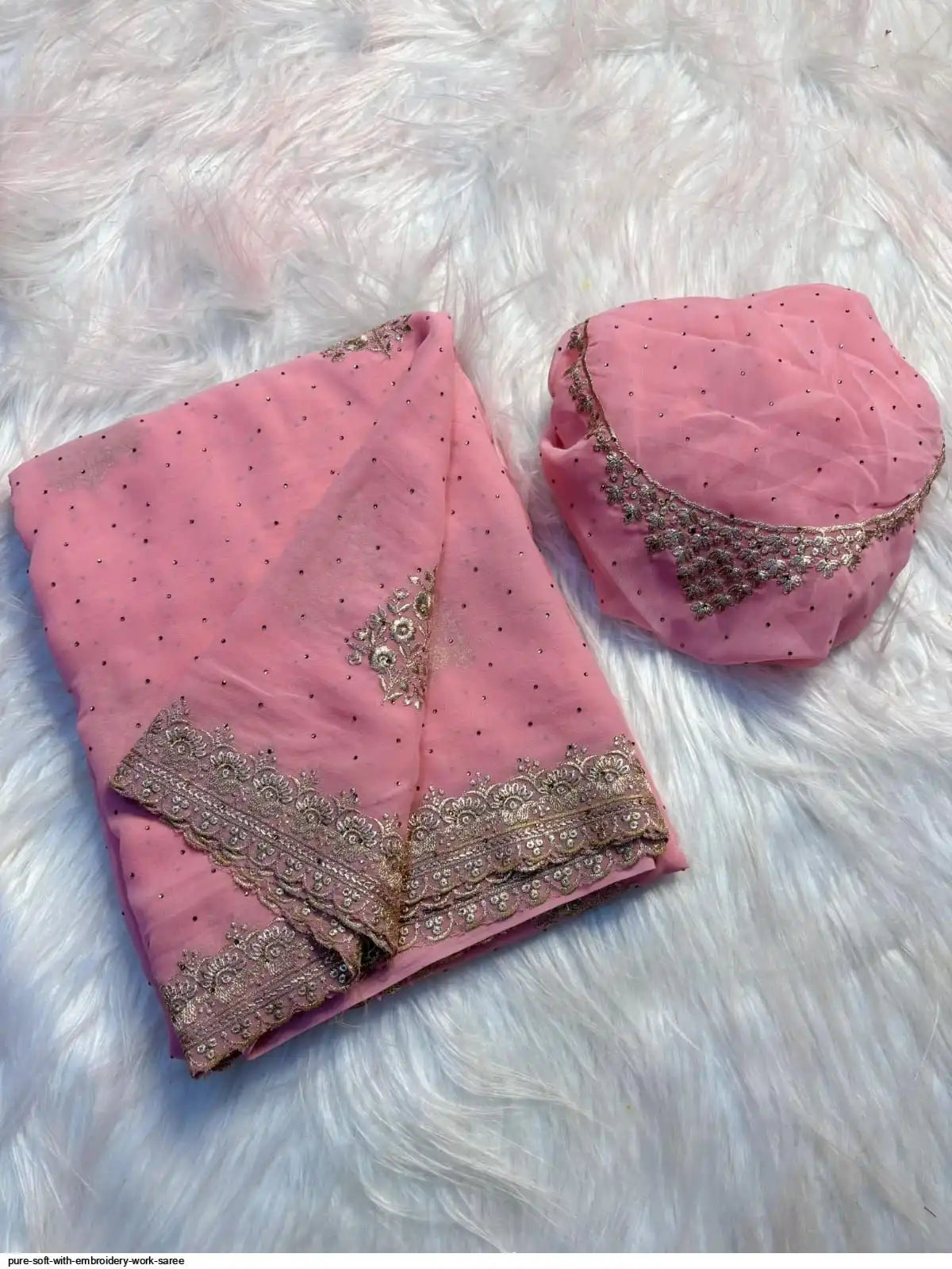 PURE SOFT WITH EMBROIDERY WORK SAREE