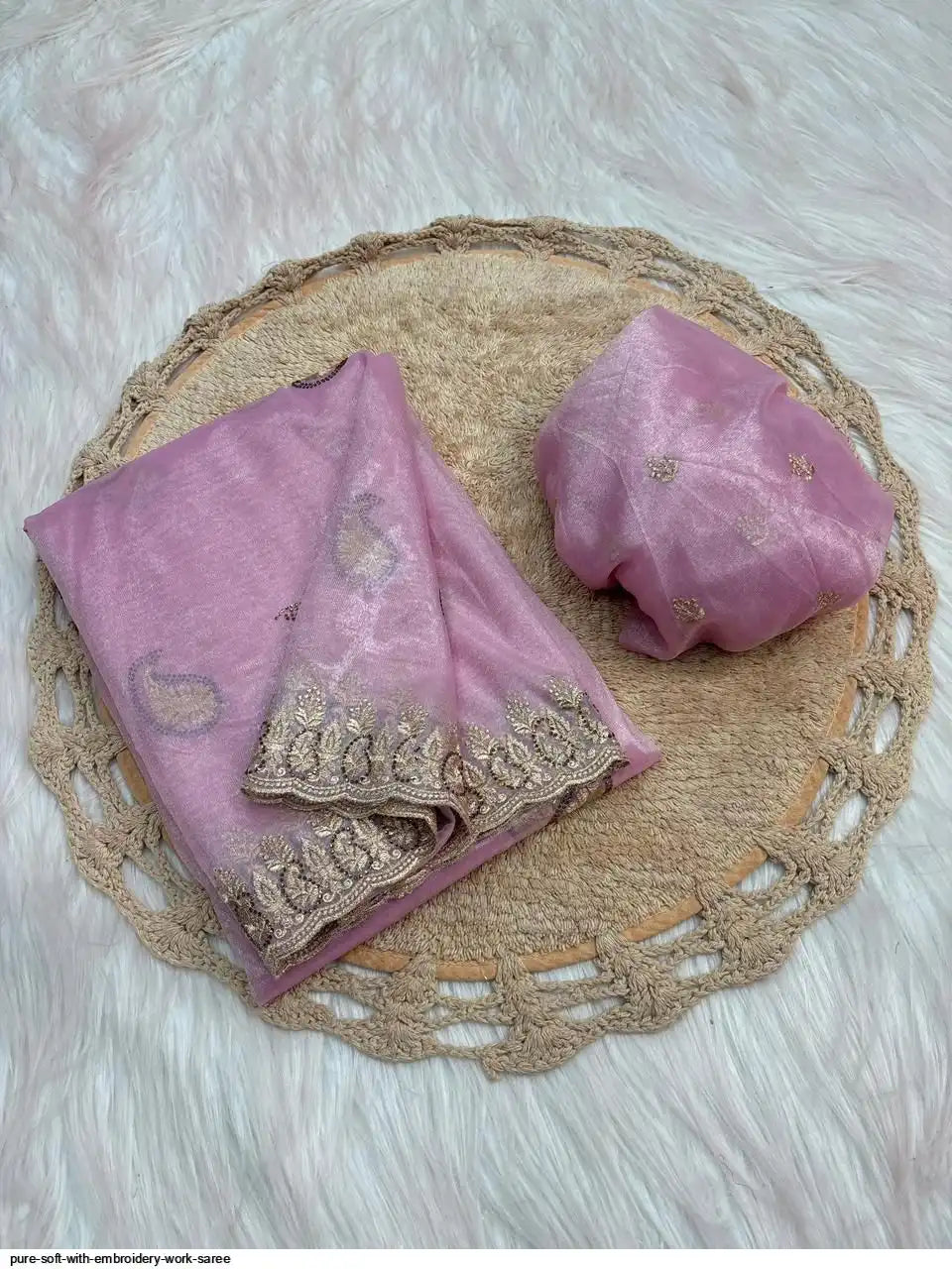 PURE SOFT WITH EMBROIDERY WORK SAREE