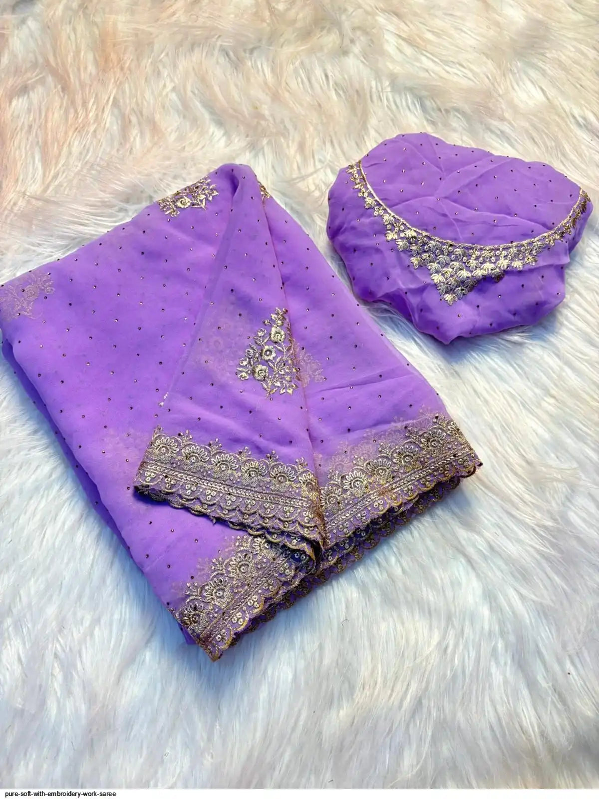 PURE SOFT WITH EMBROIDERY WORK SAREE